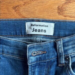 Reformation Classic High Rise Destin Wash Blue Skinny Jeans Size 26